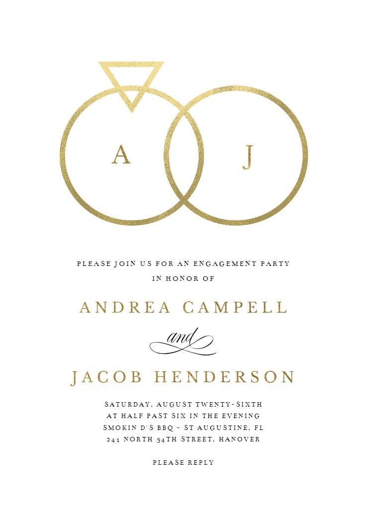 Connected rings - engagement party invitation